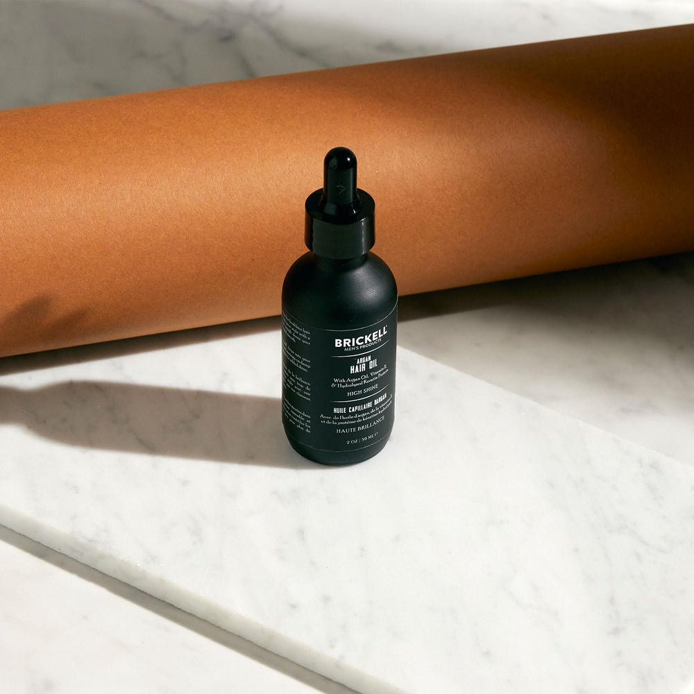 Brickell Argan Oil for Hair—gentle masculine scent for everyday use