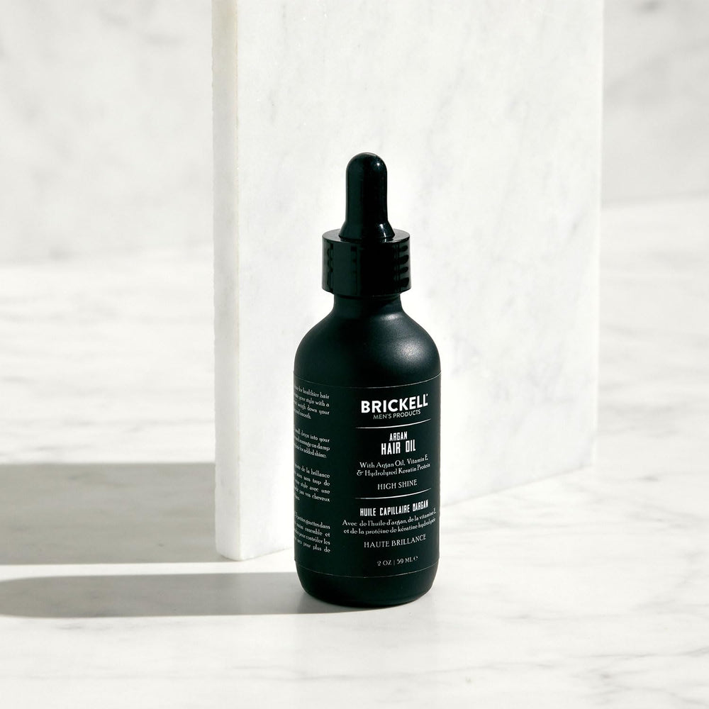 Brickell Argan Oil for Hair smoothing texture on frizzy flyaways