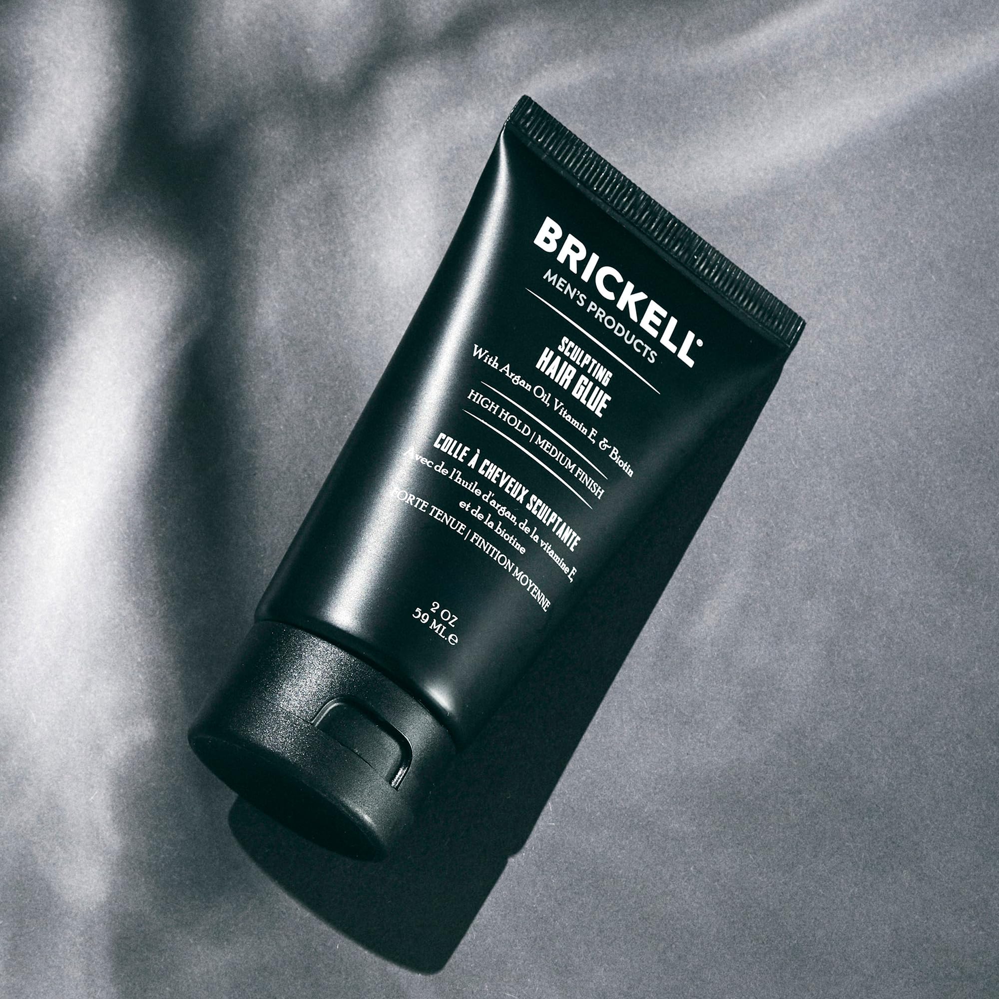 Brickell Argan Oil ingredient close-up highlighting conditioning during styling