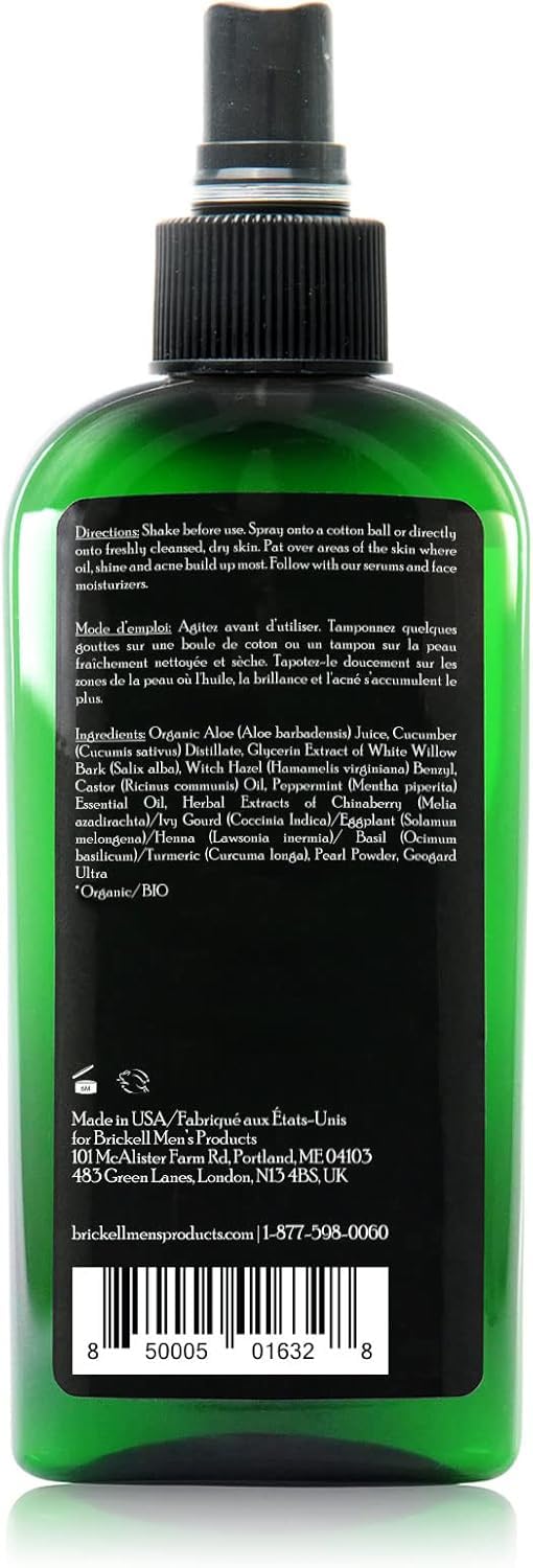 Brickell Balancing Toner provides a midday freshen to reduce shine