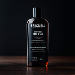 Brickell Men's Clarifying Gel Face Wash aloe renewal close-up emphasizes gentle hydration.