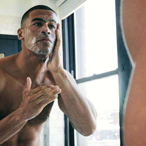 Brickell Men's Clarifying Gel Face Wash geranium ingredient close-up highlights natural botanicals for balanced skin.