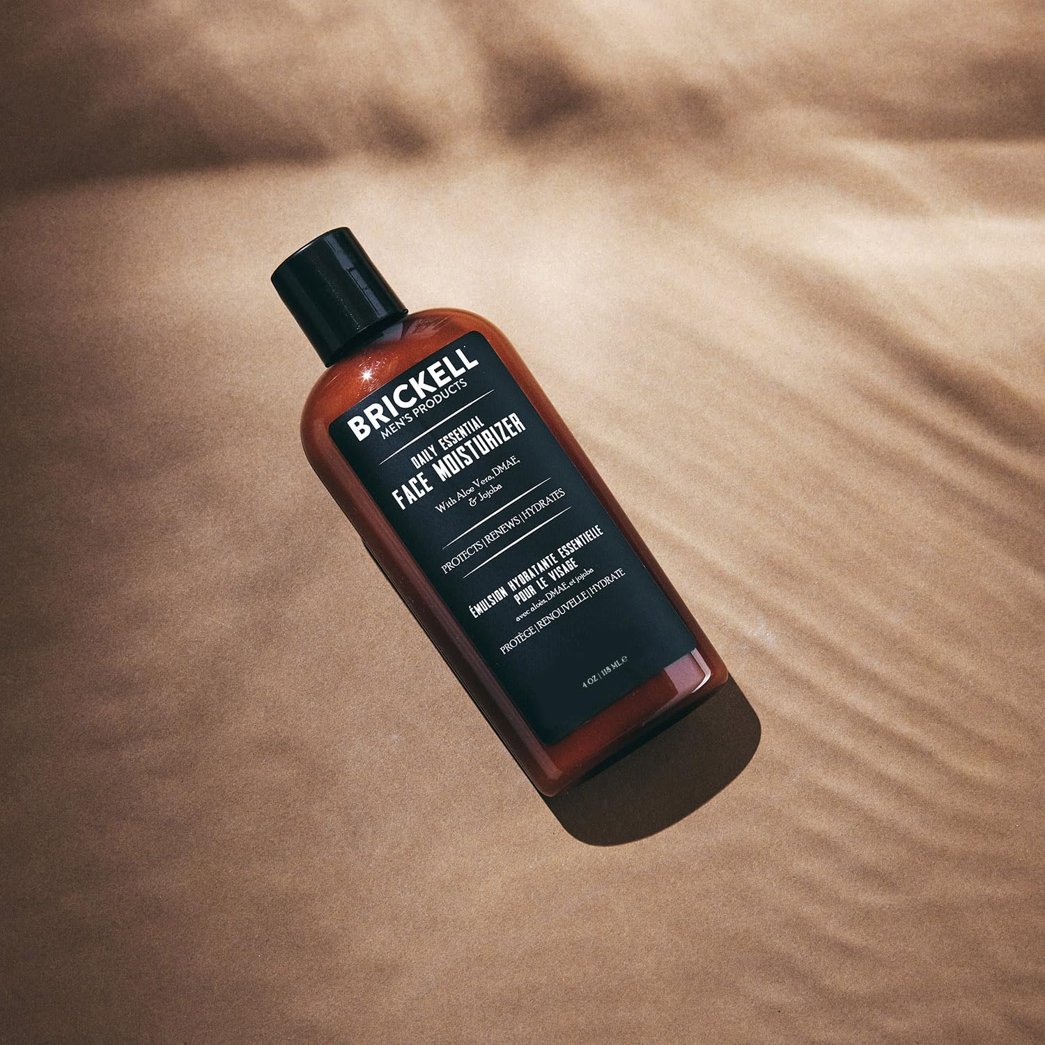 Brickell Men's Daily Essential Face Moisturizer jojoba oil nourishes and balances skin.