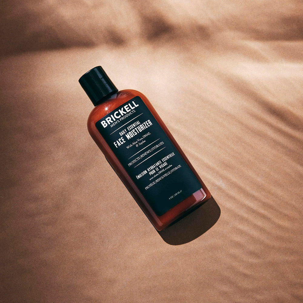 Brickell Men's Daily Essential Face Moisturizer jojoba oil nourishes and balances skin.