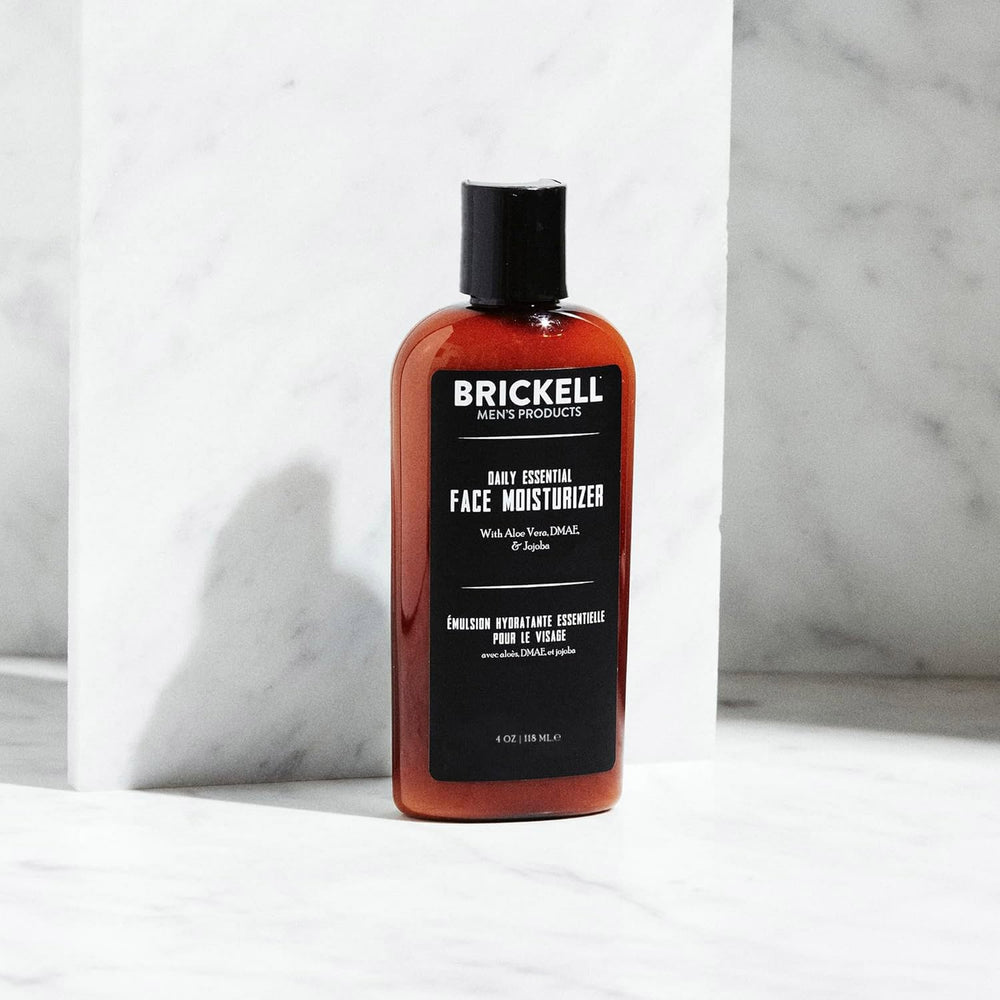 Brickell Men's Daily Essential Face Moisturizer travel pack for on-the-go hydration.