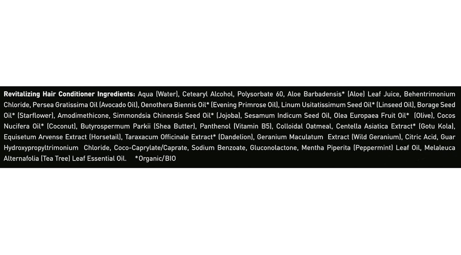 Brickell Men's Daily Revitalizing Hair Set organic ingredients label showing natural care.