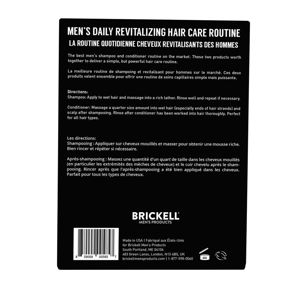 Brickell Men's Daily Revitalizing Hair Set mint-tea tree close-up highlighting invigorating aroma.