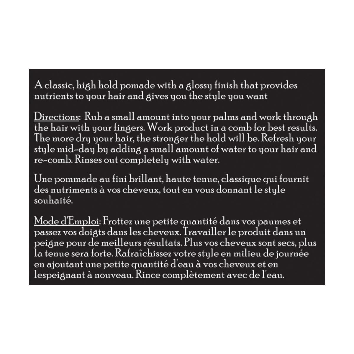 Brickell Men's pomade hair shine adds luminous gloss without stiffness.