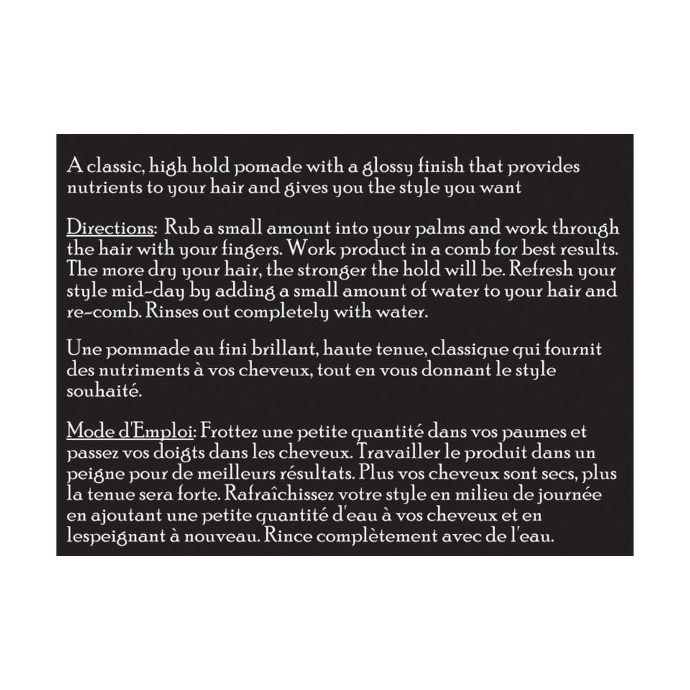 Brickell Men's pomade hair shine adds luminous gloss without stiffness.