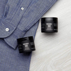 Brickell Men's Hair Styling Firm Hold Pomade packaging highlights natural ingredients and clean design.