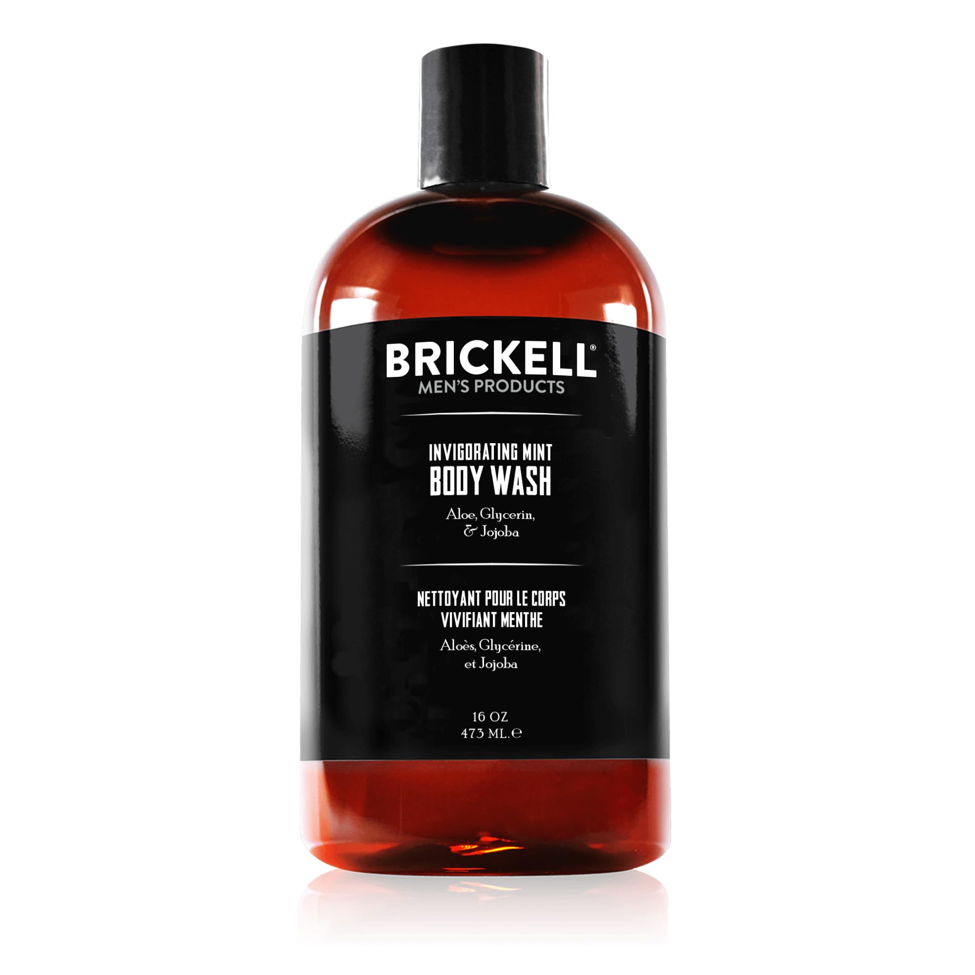 Brickell Men's Invigorating Mint Body Wash bottle—refreshing daily cleanse with natural ingredients.
