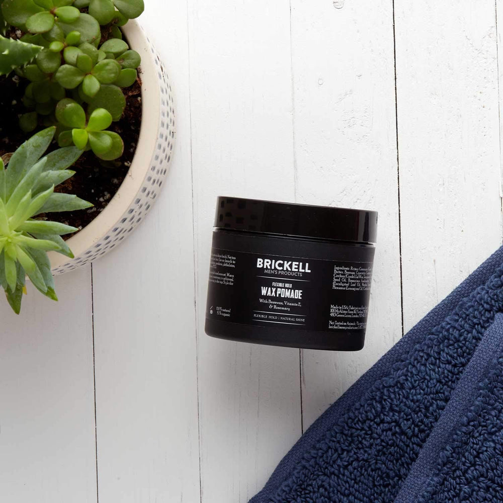 Brickell Men's natural ingredients list includes beeswax, Vitamin E, and shea butter for conditioning.