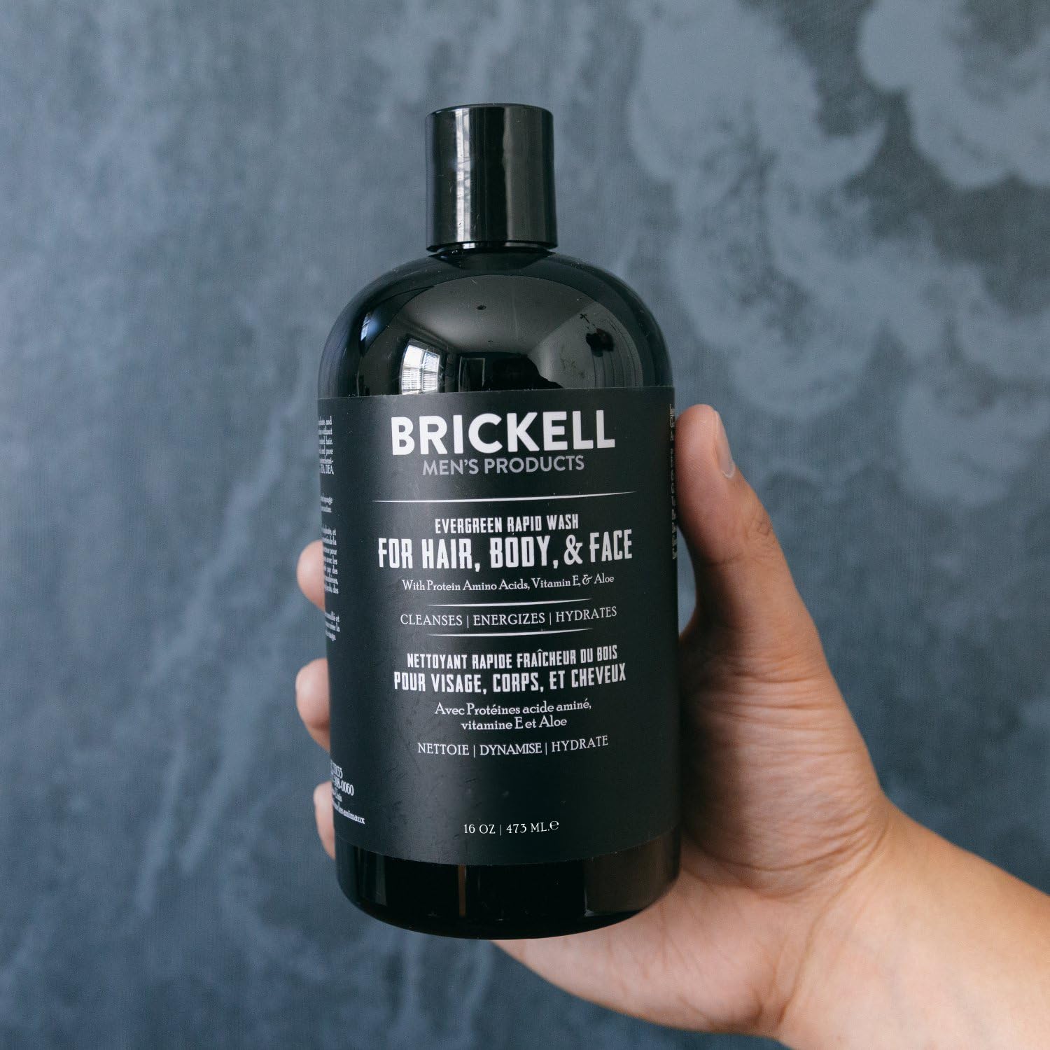 Brickell Men's Rapid Wash body-lather foams to cleanse and hydrate skin.
