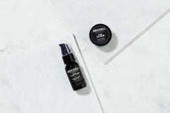 Brickell Men's Restoring Eye Routine gift-set-open-box showcases a two-step regimen for travelers.