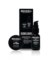 Brickell Men's Restoring Eye Routine serum-application aids hydration for a refreshed under-eye appearance.