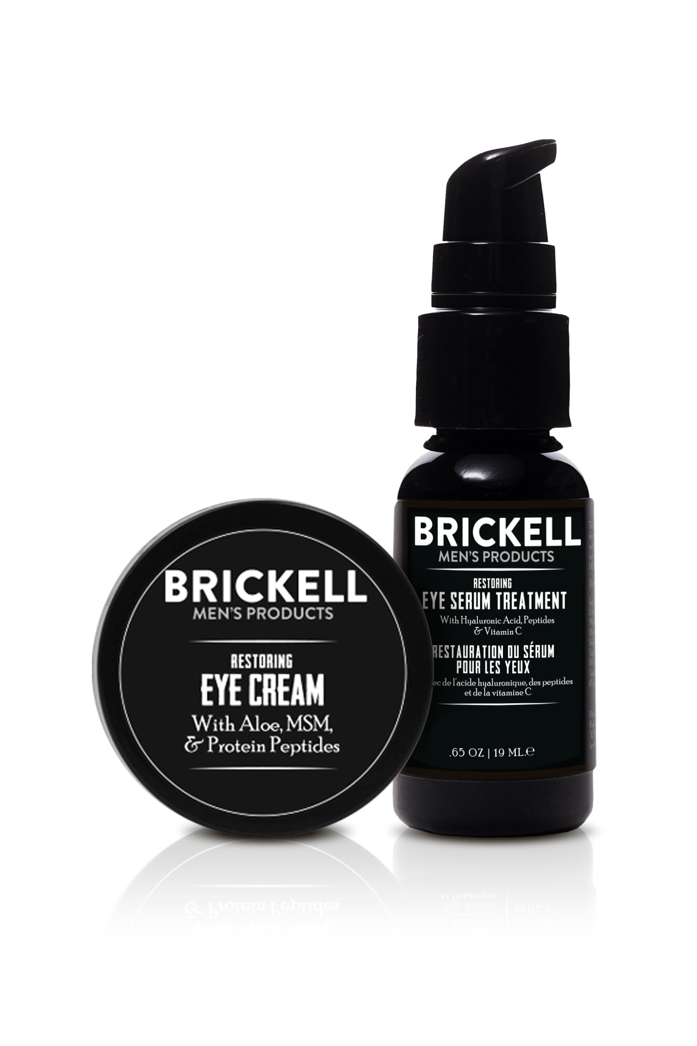 Brickell Men's Restoring Eye Routine unscented features natural ingredients for sensitive skin.