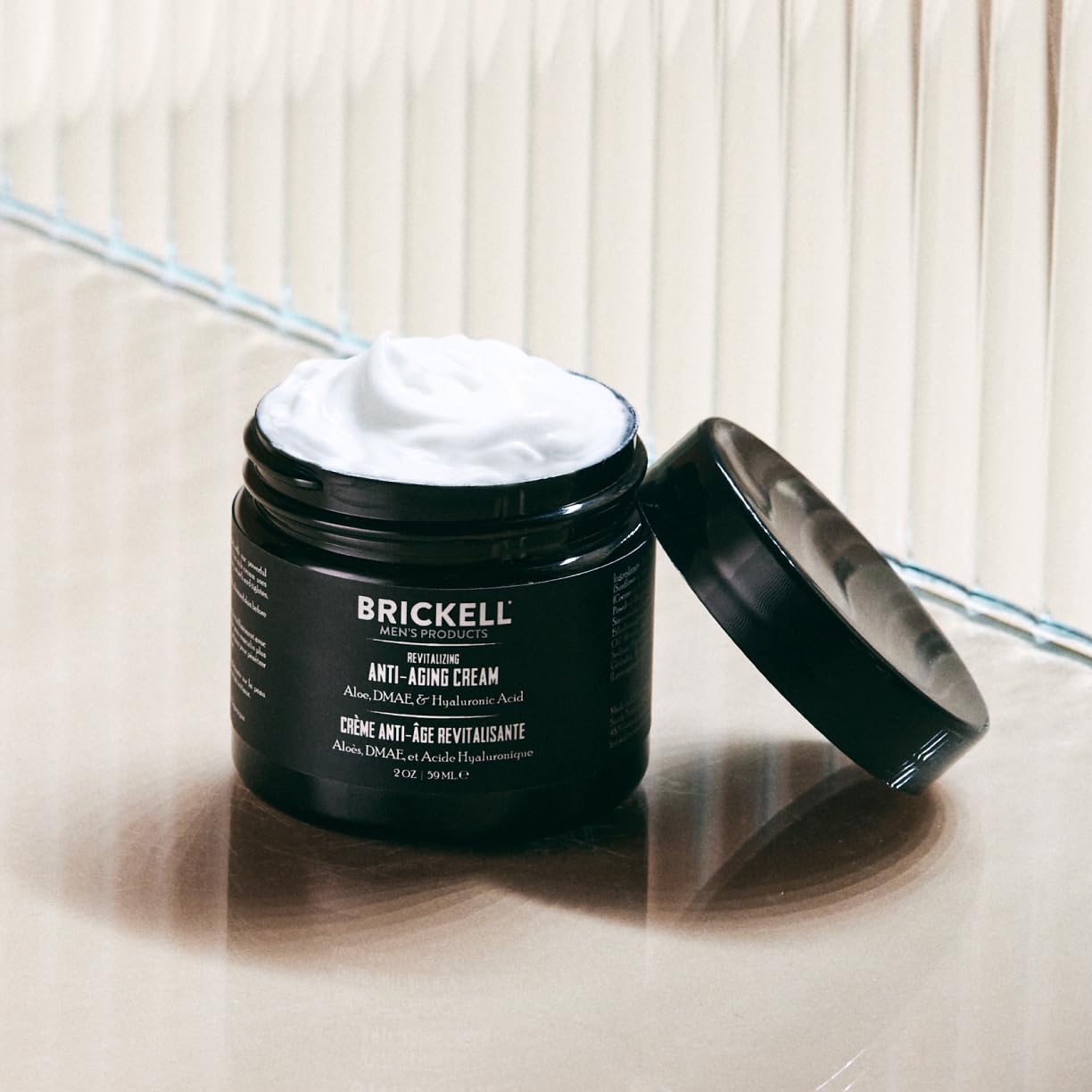 Brickell Men's Revitalizing Anti-Aging Cream with hyaluronic acid delivers lasting hydration