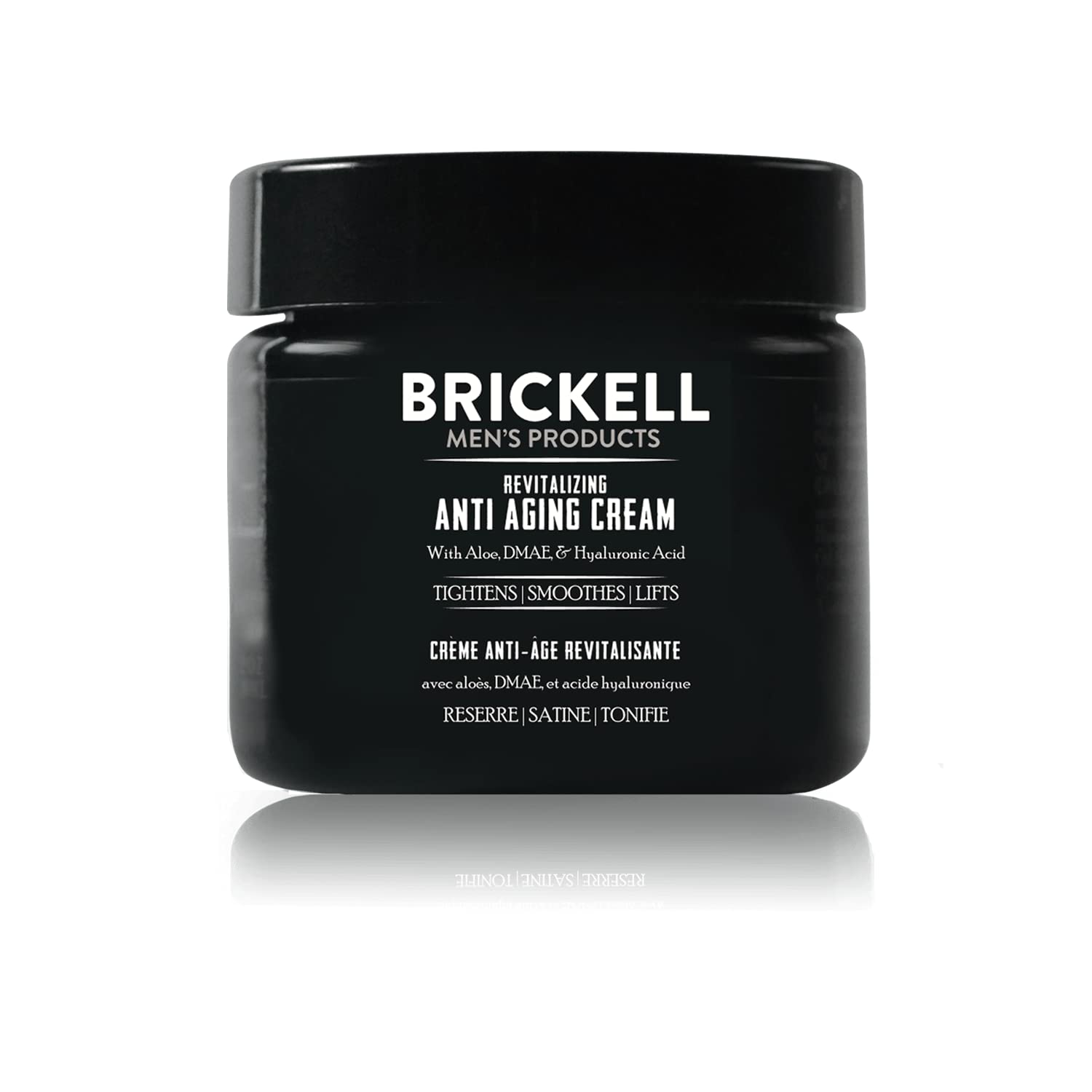 Brickell Men's Revitalizing Anti-Aging Cream tube shows easy nightly application for smoother skin.