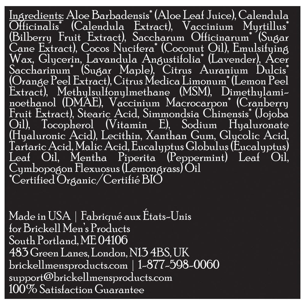Brickell Men's skincare line aftershave ritual image suggests daily routine for sensitive skin.