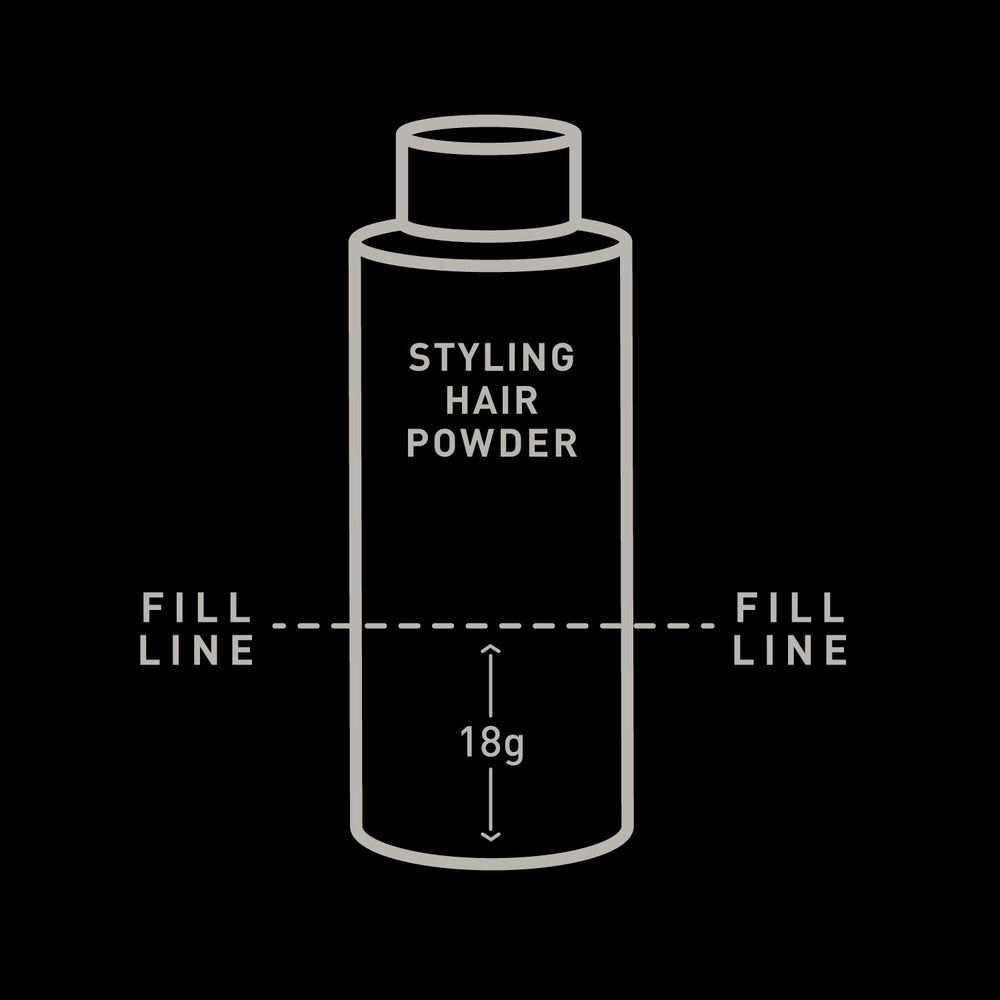 Brickell Men's Styling Hair Powder on textured locks after application.