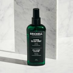 Brickell Men's Texturizing Sea Salt Spray application demonstrates quick styling and even texture.