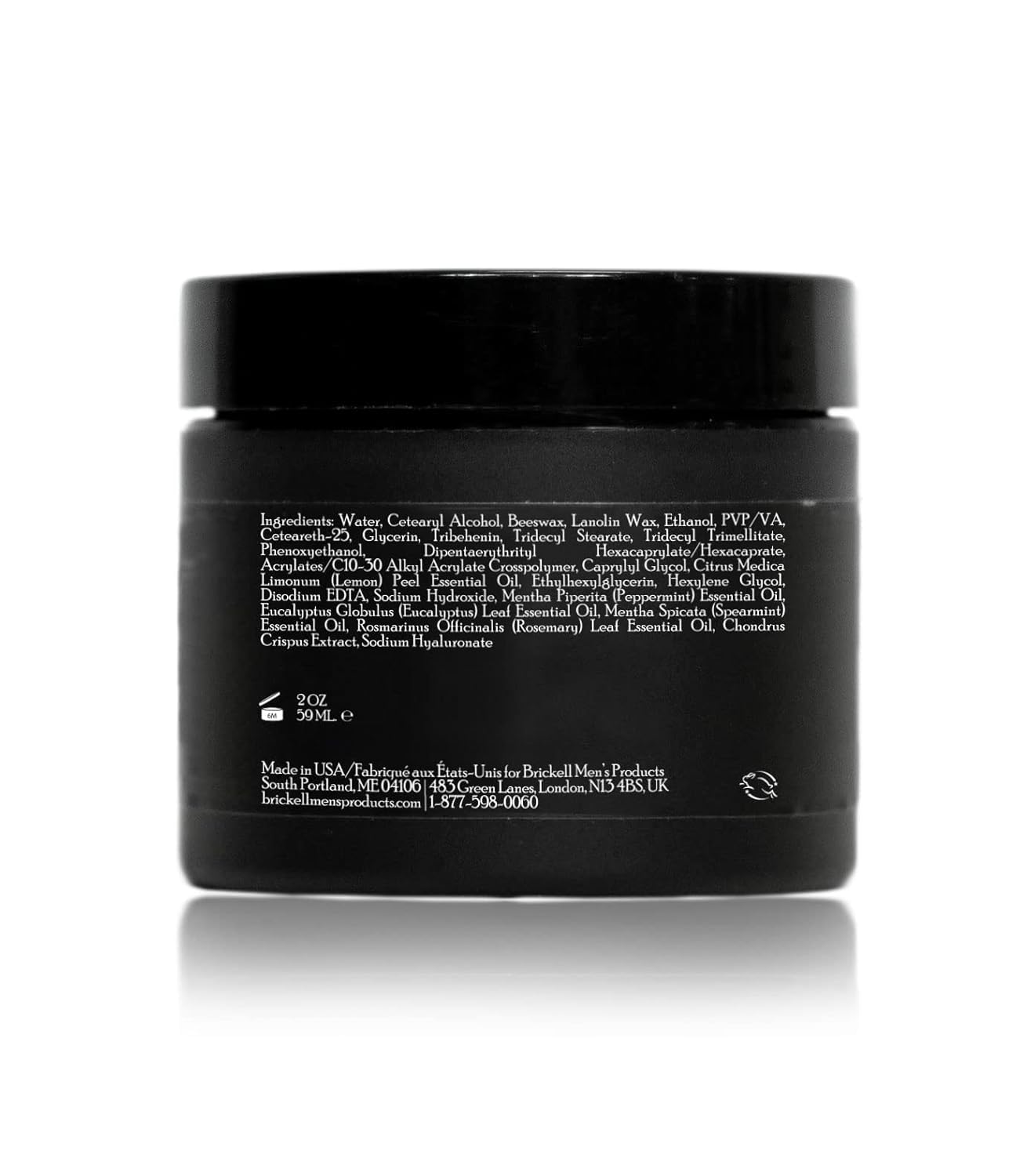 Brickell Shaping Paste Pomade with lanolin and algae emphasizes nourishing styling.