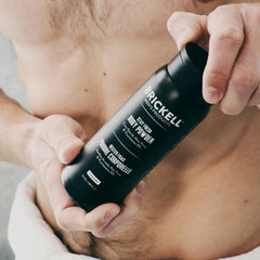 Brickell Stay Fresh powder closeup aloe highlights aloe vera soothing texture.