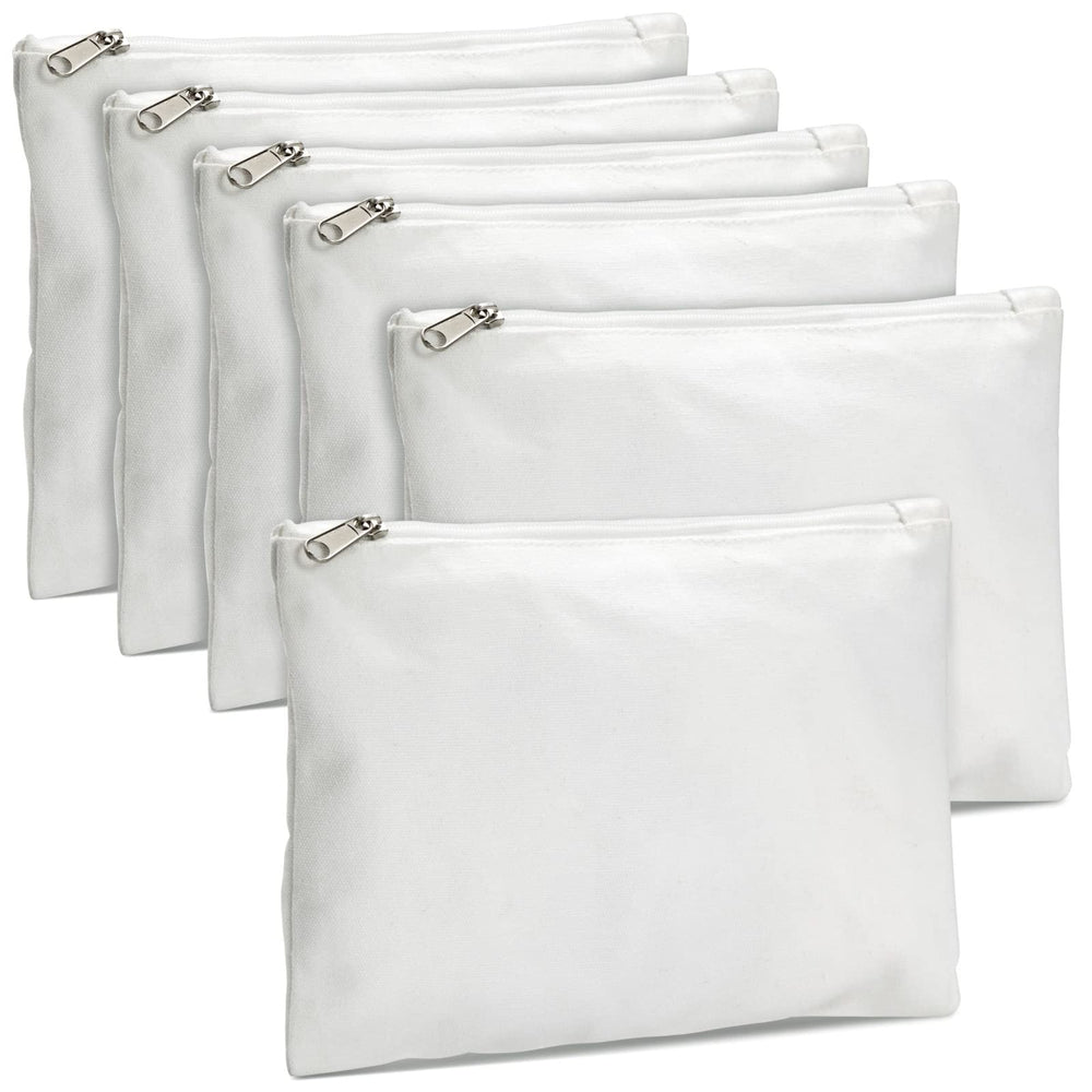 Bright Creations six-pack canvas makeup bags flatlay for DIY gift projects