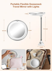Brightown 10x magnifying mirror cordless operation for clutter-free vanity setups