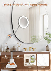 Brightown 10x magnifying mirror suction cup attachment for simple wall mounting