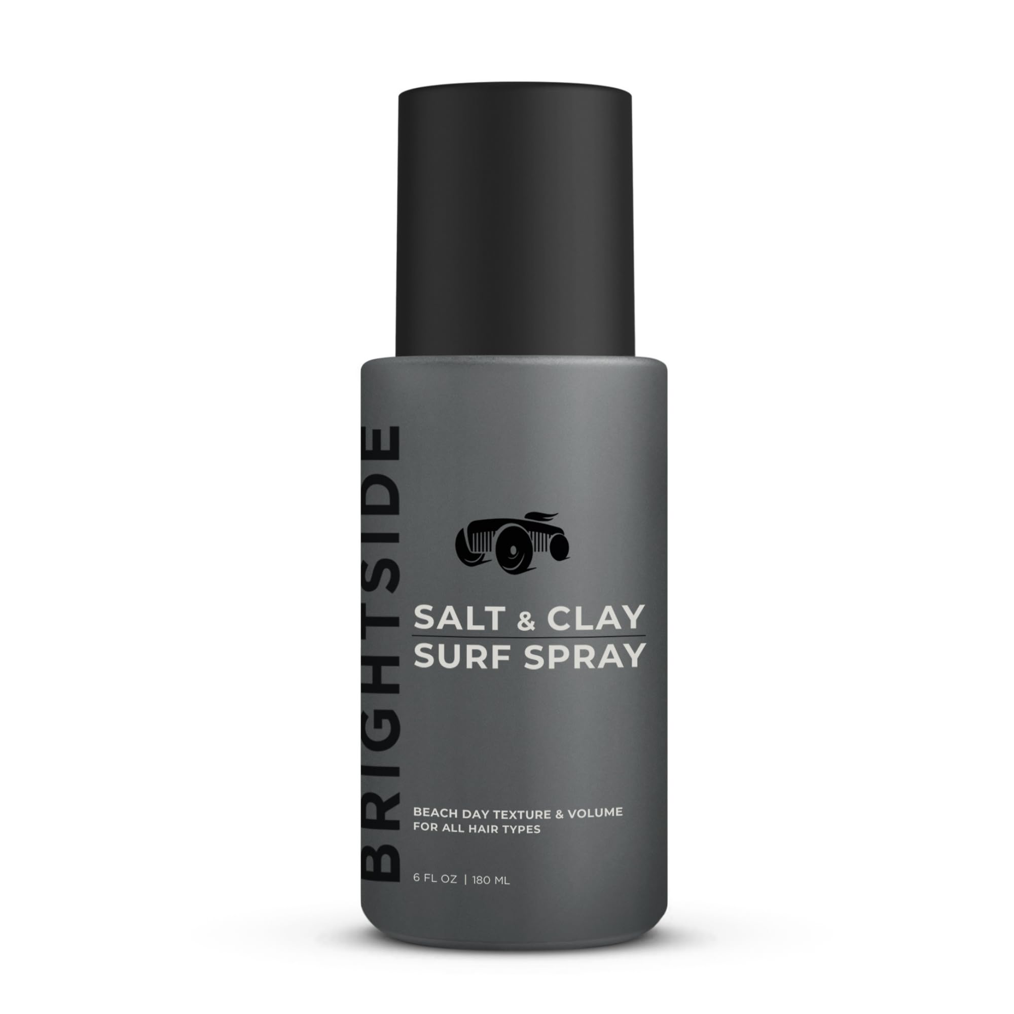 BRIGHTSIDE Salt & Clay Surf Spray bottle on shelf delivers lightweight texture.