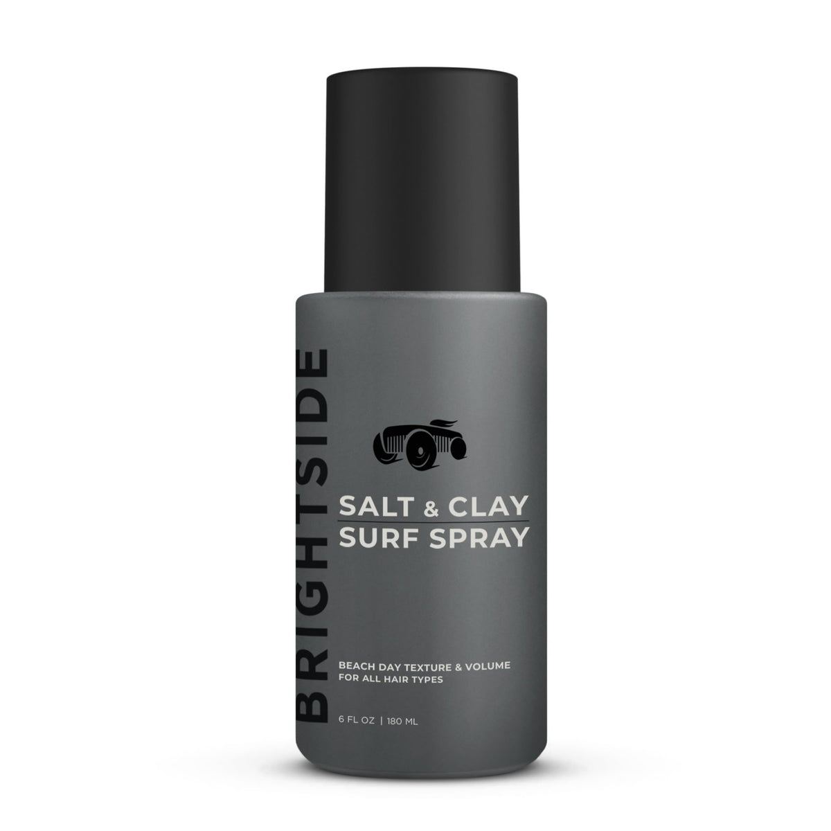 BRIGHTSIDE Salt & Clay Surf Spray bottle on shelf delivers lightweight texture.