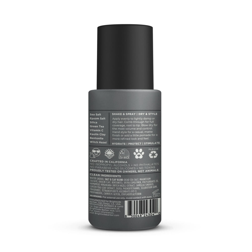 BRIGHTSIDE natural ingredients graphic emphasizes sea salt and clay.