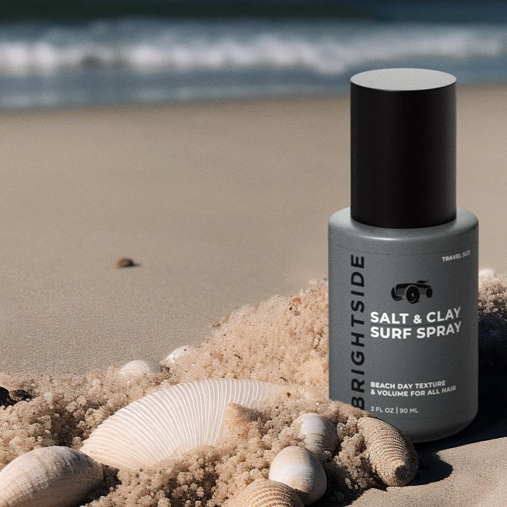 BRIGHTSIDE Salt & Clay Surf Spray on textured hair delivering natural volume and lift