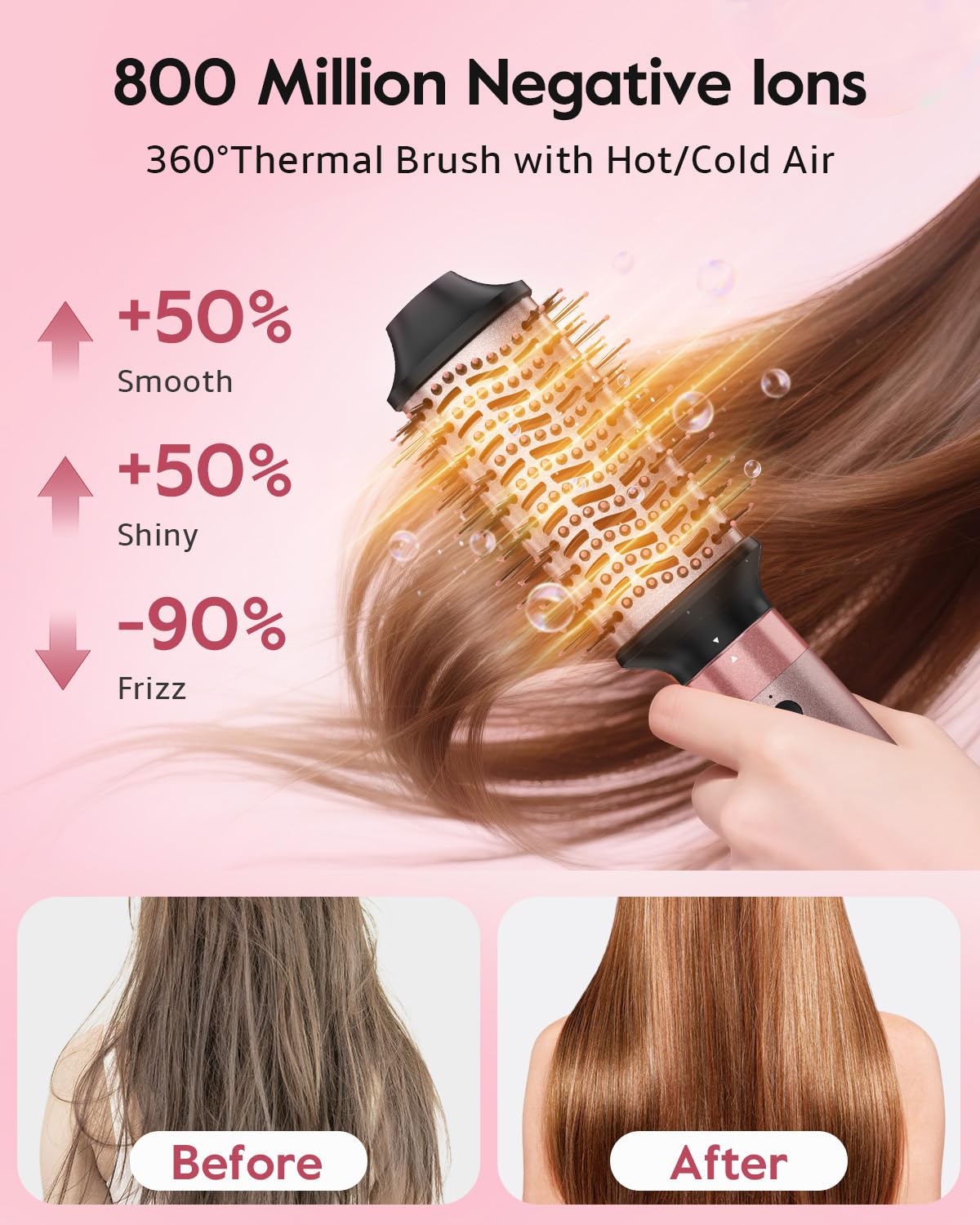 Brightup Air Wrap Hair Styler 360 Swivel Cord enables easy maneuvering during styling.