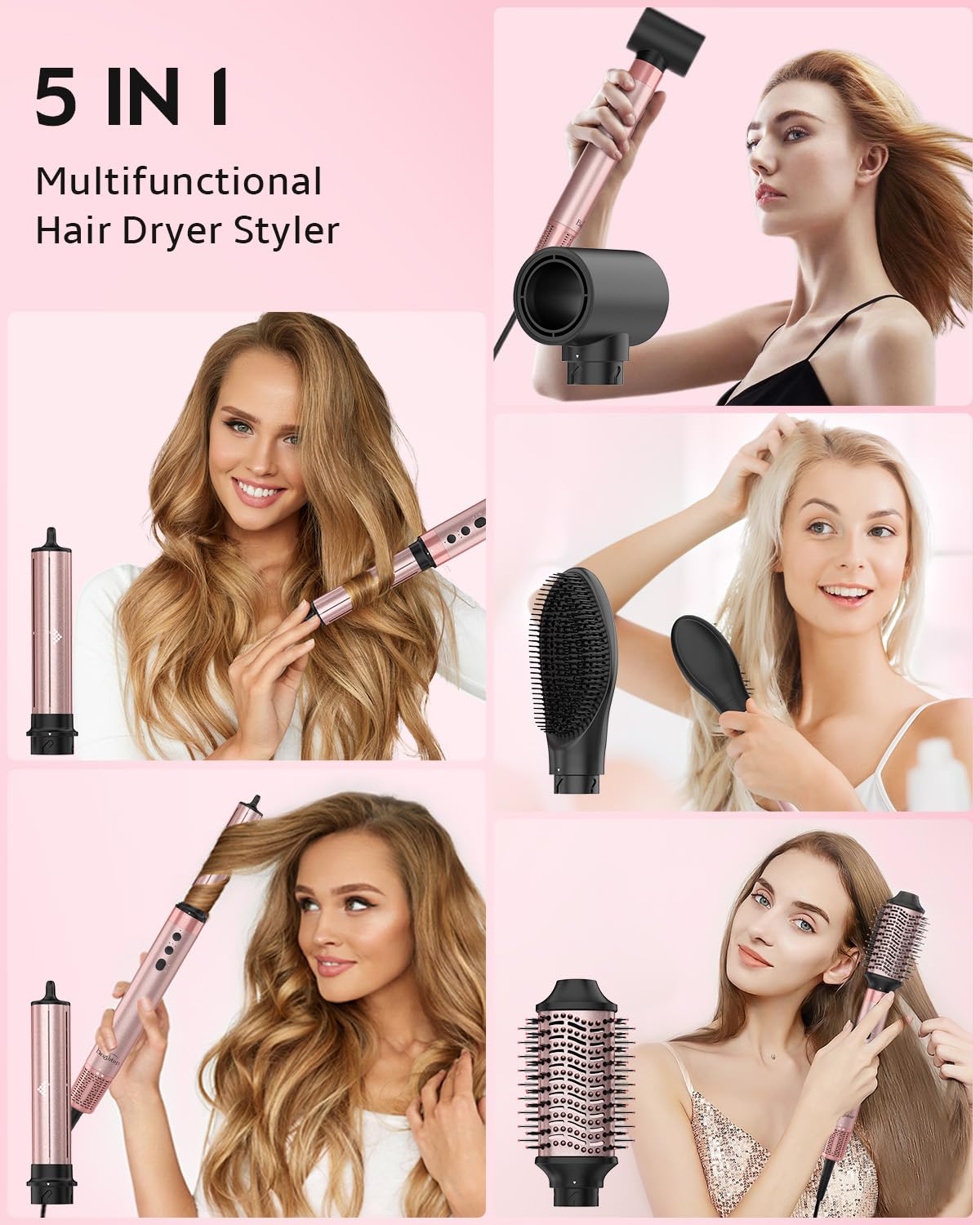 Brightup Air Wrap Hair Styler Coanda effect shows automatic curling for smooth, bouncy results.