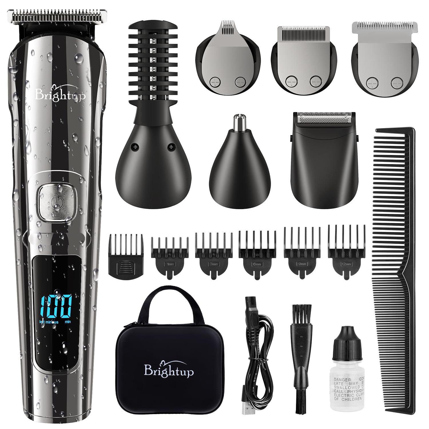 Brightup beard trimmer all-in-one kit ready for precise grooming on any beard length