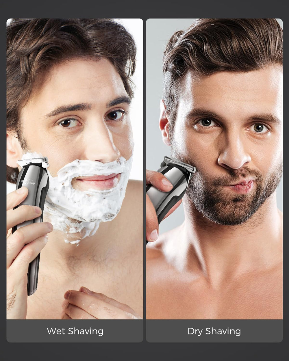 Brightup beard trimmer two-speed modes for daily or thick hair management