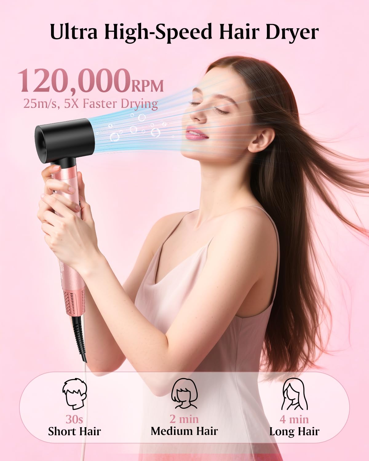 Brightup cool-shot lock feature ensures longer hold and minimized heat exposure.