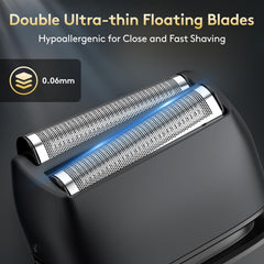 Brightup LED display helps monitor battery level for confident grooming.