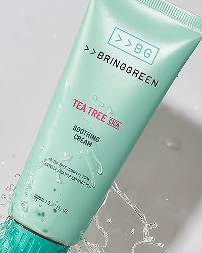 BRING GREEN application shot conveys cooling sensation during routine skincare.
