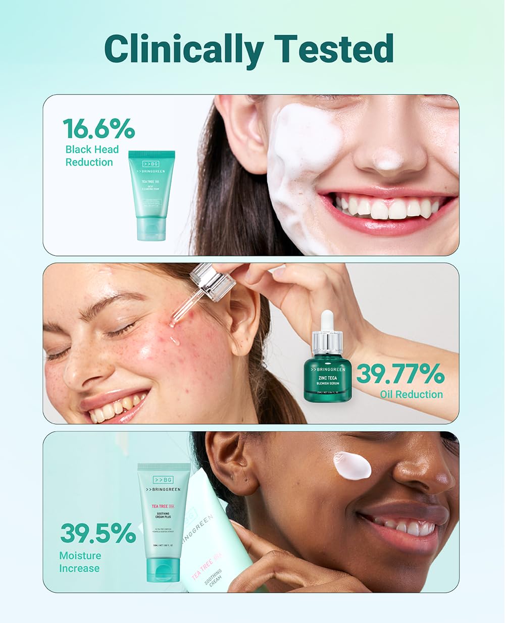 BRING GREEN Zinc Teca Serum bottle closeup shows lightweight texture