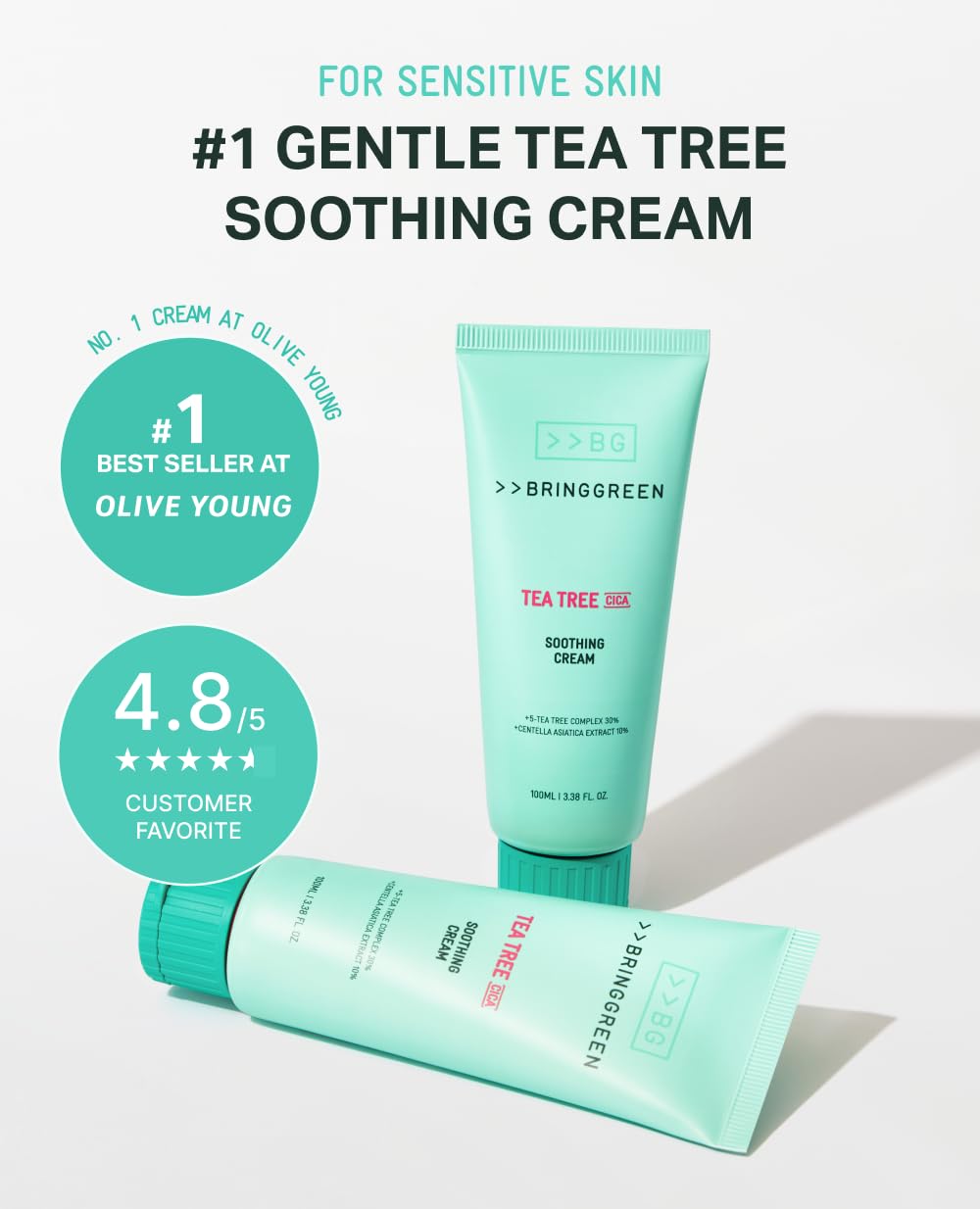 Bring Green Tea Tree Complex illustration highlights soothing moisture