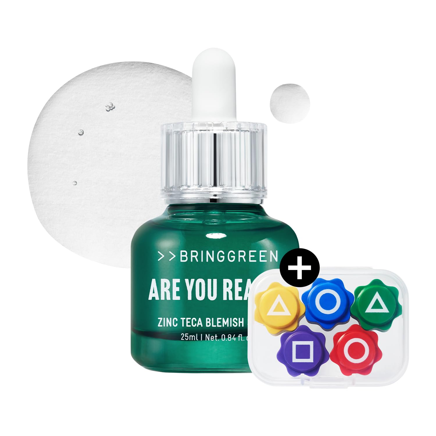 BRING GREEN Zinc Teca Serum bottle shows calming oil-control formula