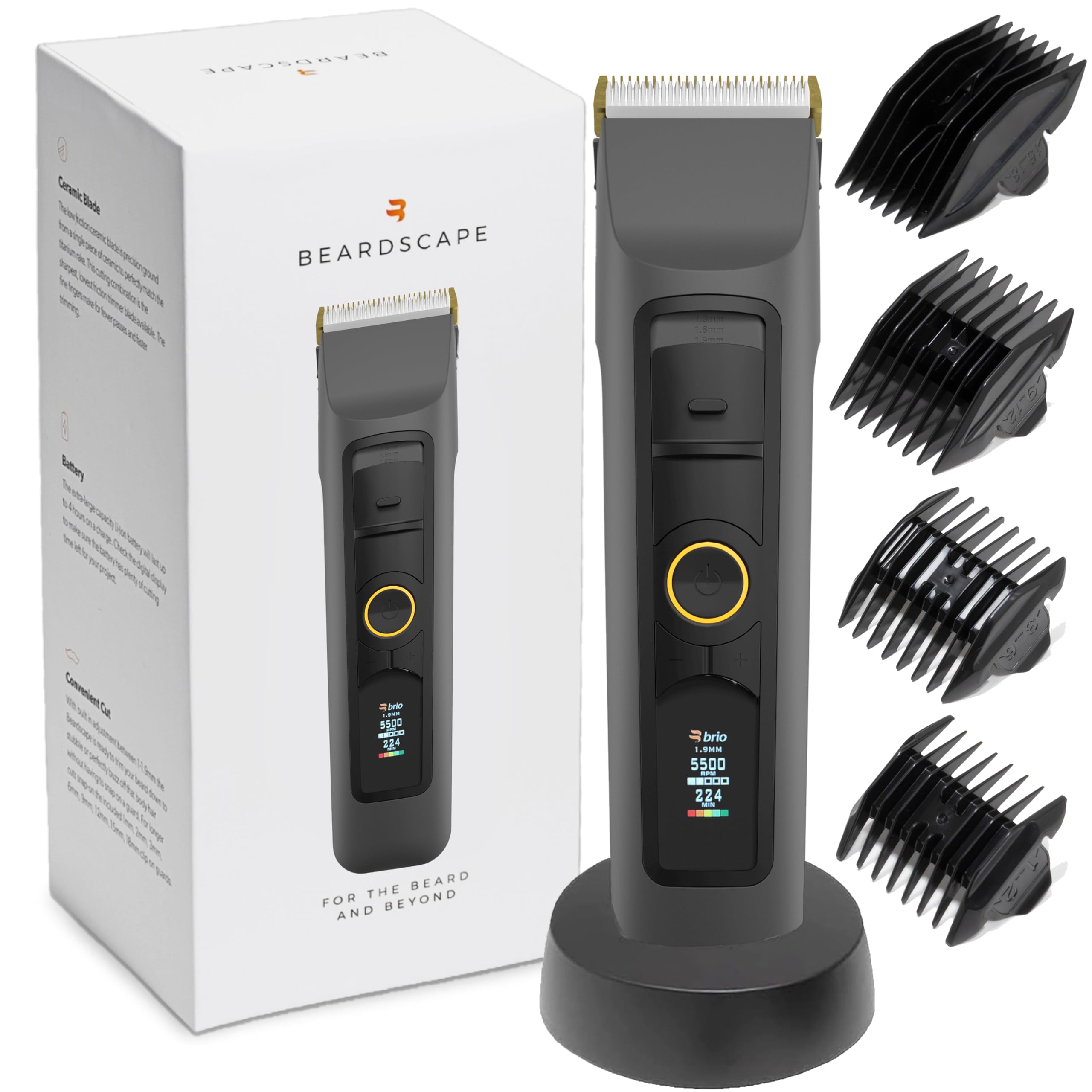 Brio Beardscape V2 trimmer front view for precise beard shaping