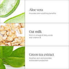 Briogeo Be Gentle Be Kind aloe-oat-milk ingredients scene with calming botanicals