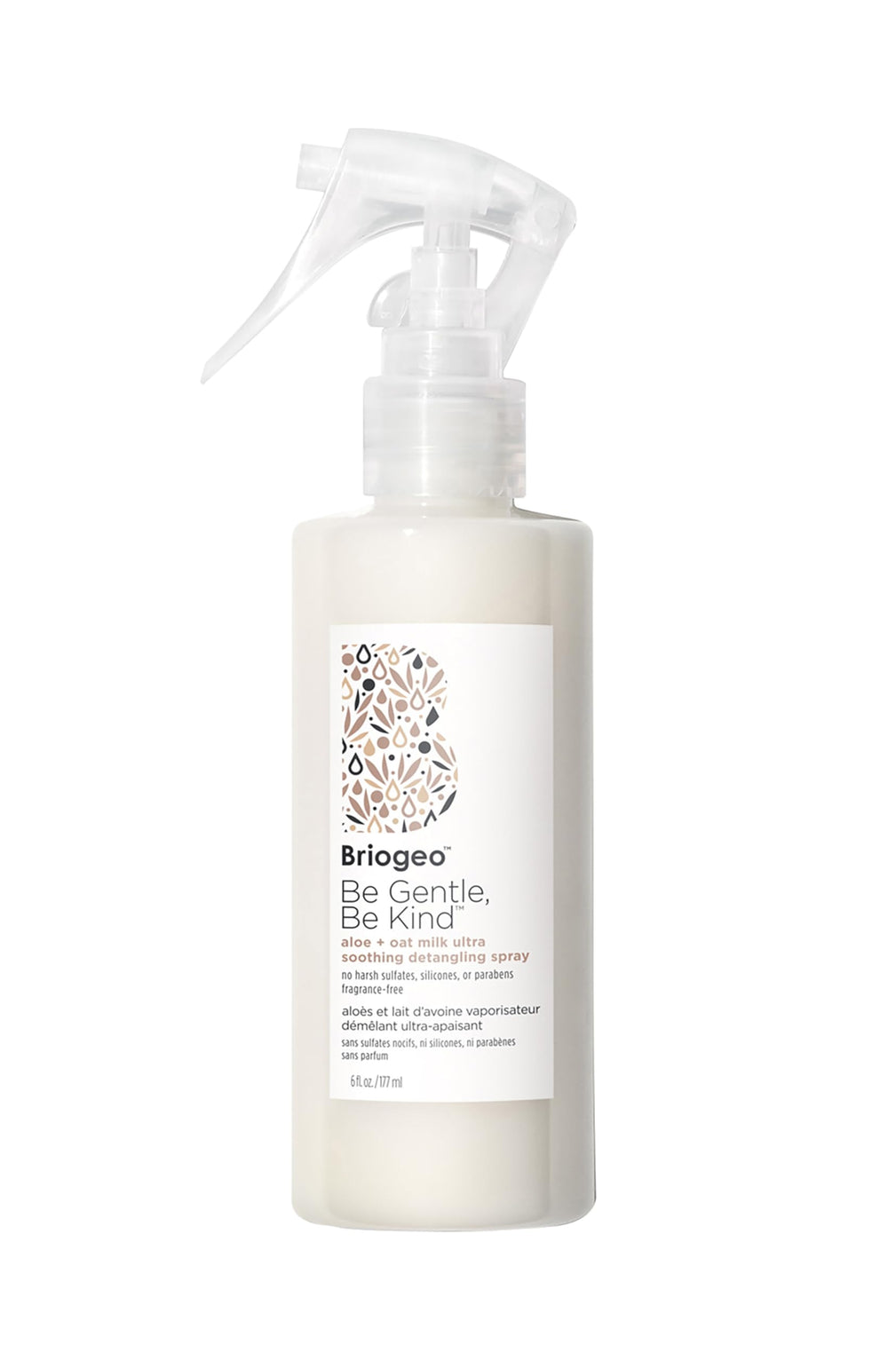 Briogeo Be Gentle Be Kind Aloe + Oat Milk spray bottle detangling scene