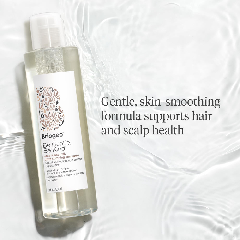 Briogeo Be Gentle Be Kind lather texture preview shows gentle cleansing without harsh strips