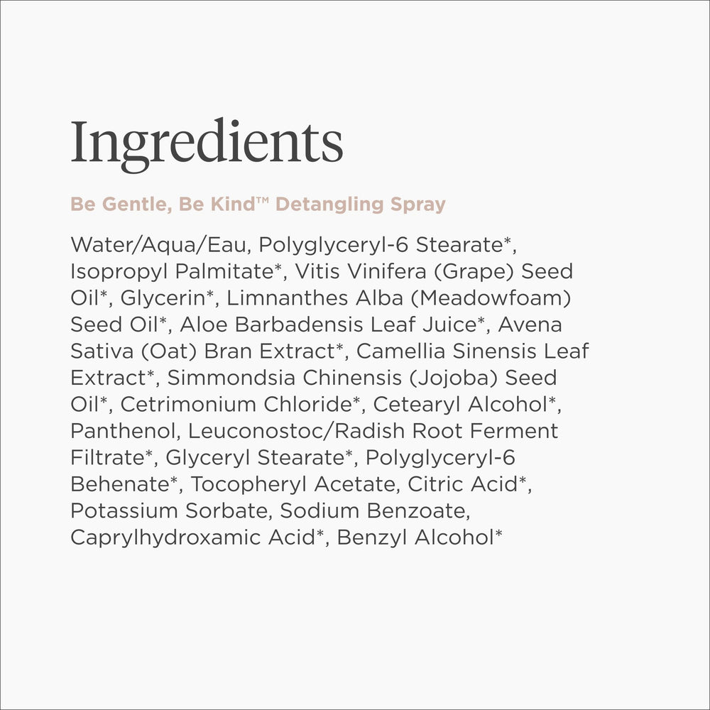 Briogeo Be Gentle hypoallergenic formula label dermatologist-tested reminder