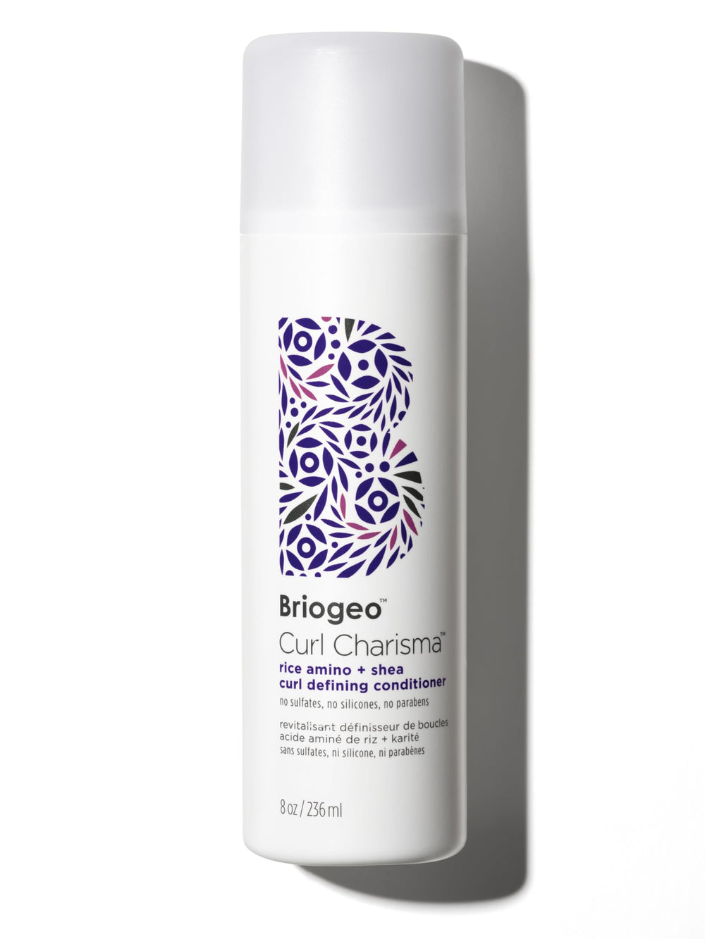 Briogeo Curl Charisma conditioner bottle front showing defined, hydrated curls